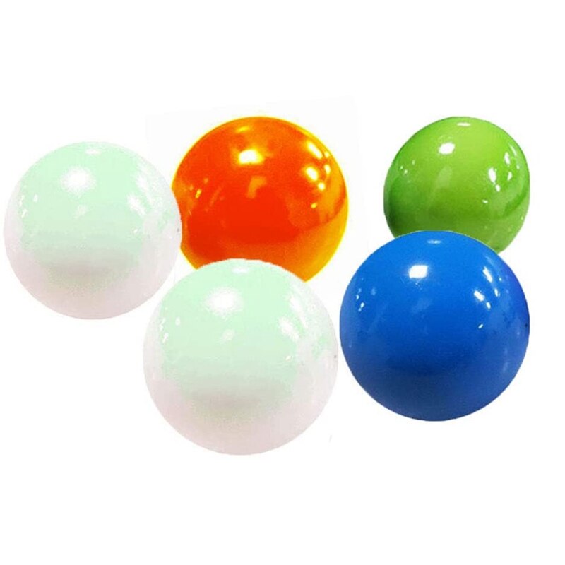 5Pcs Glow In The Dark Stress Ballen Plafond Sticky Ballen, Decompressie Speelgoed Ballen, leuk Speelgoed Voor Volwassenen En Kinderen: Default Title
