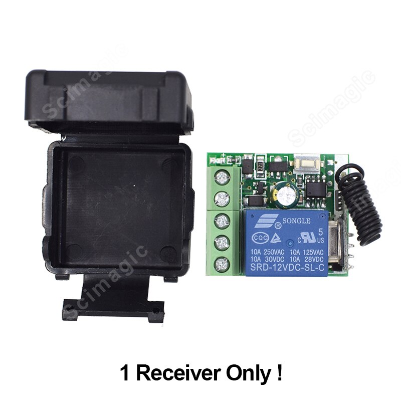 DC12V Wireless Remote Control Light Switch 10A Relay Output Radio DC 12V wuth Two-button Remote Control Switch 433MH