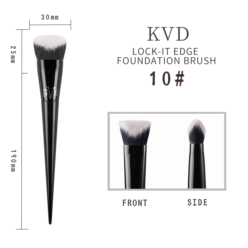 Kat Von D-brocha de maquillaje para base, colorete, resaltador, corrector en polvo, brocha para esculpir sombra de ojos, brochas de maquillaje de KVD: Gris