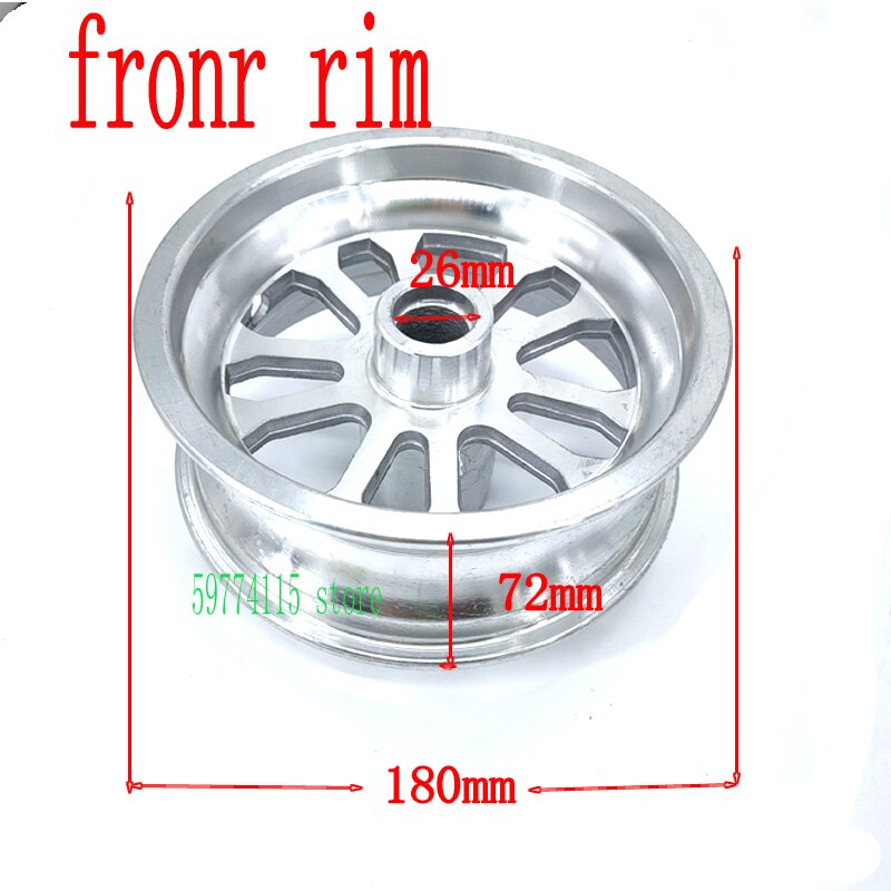 6,5 pulgadas llanta de rueda delantera 90/65-6,5/llanta para rueda trasera 110/50-6,5 sin de aluminio de cubo de rueda delantera de montaje de Scooter con eje: front rims