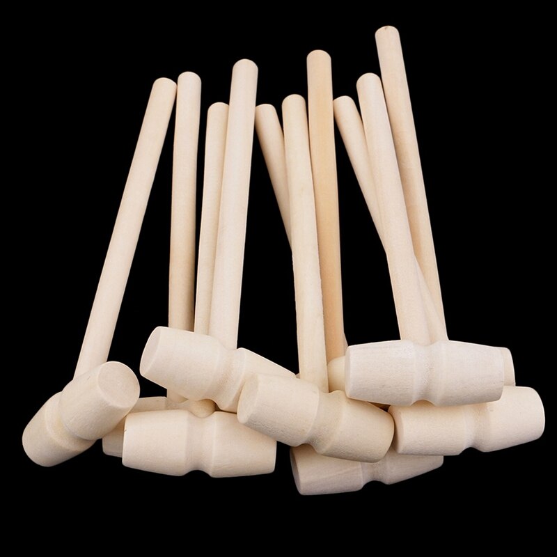24 Pieces Wooden Crab Mallet Seafood Shellfish Wood Cracker Mini Wood Hammer Shell Cracker for Seafood Lobster Tool