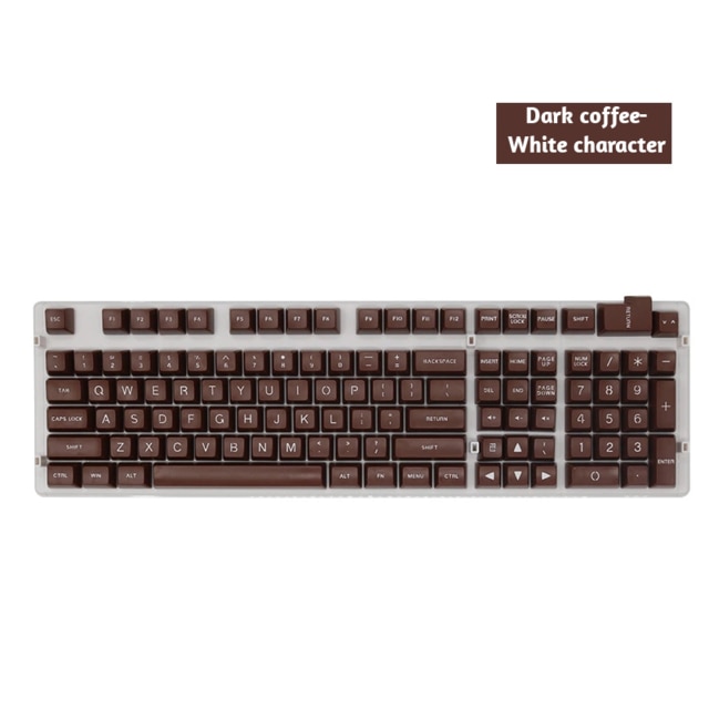 108pcs SA Spherical ABS Keycap For Mechanical Gaming Keyboard Double Color Injection Blg Font For Blue/Red/Brown/Black Switch: Dark coffee