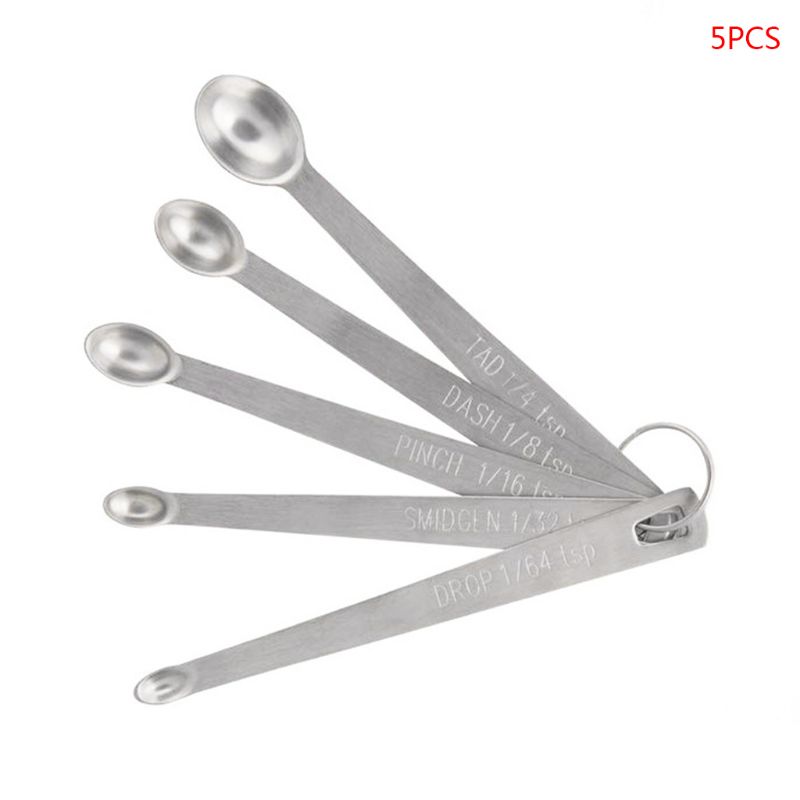 5pcs/set Stainless Steel Mini Measuring Spoon Durable Home Sauce Cutlery Accessories Kitchen Baking Tool