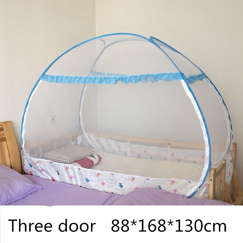 Draagbare Babybedje Klamboe Kinderbedje Anti-Mosquito Tent Mongoolse Yurts Kinderen Klamboe Vouwen Camping: blue 88x168x130cm