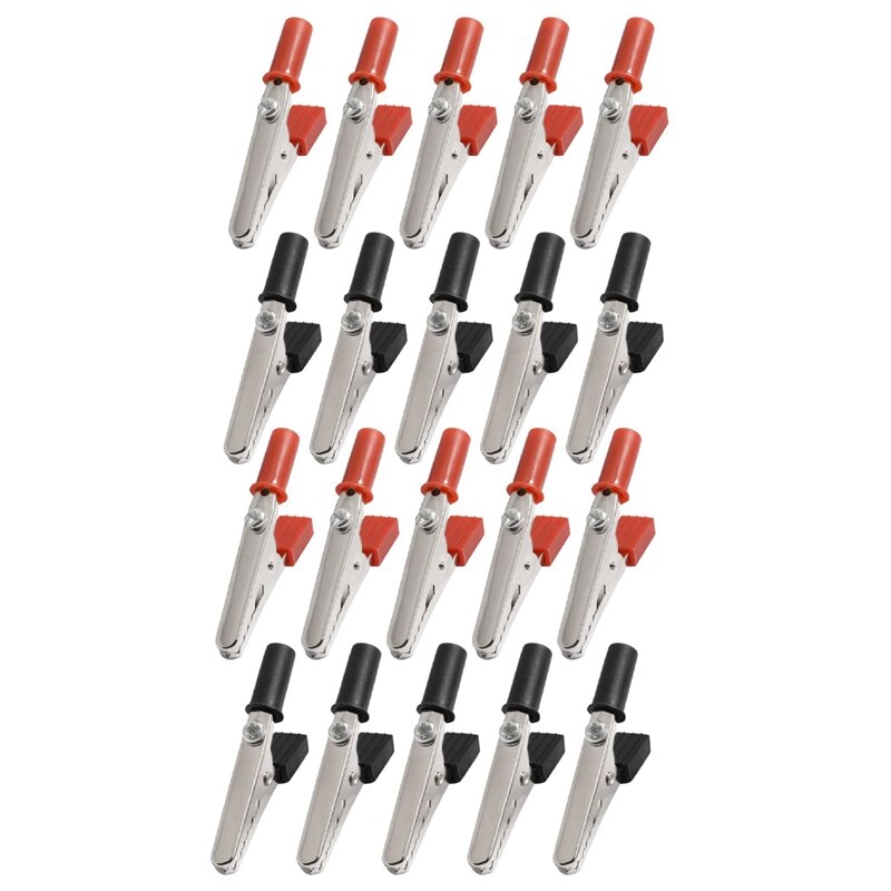 20X 5A Handle Electrical Crocodile Alligator Clips: Default Title