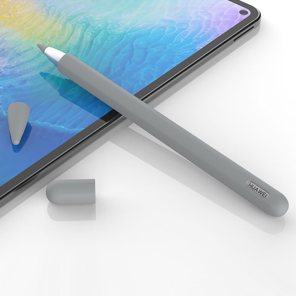 Bolsa de silicona para Huawei M, estuche protector para lápices de gel, pluma de lápiz de carga inalámbrica, para Huawei Matepad: Light Gray