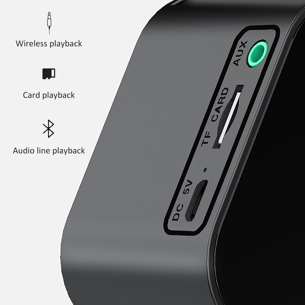 LED Wireless Bluetooth Speakers 3W Fm Radio With Digital Alarm Clock Mirror Sound Box Subwoofer Handsfree Desktop Speaker