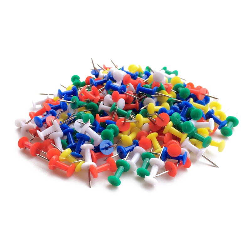 100 Uds chinchetas de colores, tachuelas de Metal para el pulgar, tachuelas de dibujo de mapa, alfileres artesanales, accesorios de oficina, útiles escolares, papelería