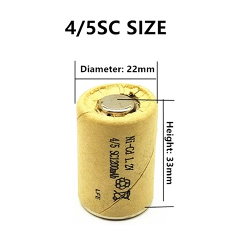 10/lot battery rechargeable battery sub battery 4/5 SC Ni-Cd battery 1.2 v with tab 1200 mAh for Electric tool