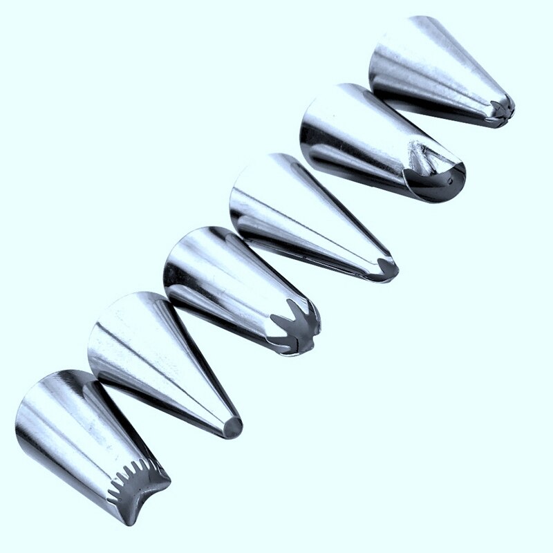 8 stuks keukenaccessoires glazuur spuitzak slagroom spuitzak  + 6x roestvrijstalen spuitmondjes doe-het-zelf taartdecoratie