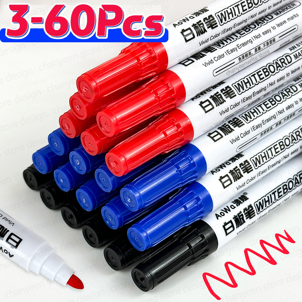 Suddbar Magnetisk Whiteboard Penna - 13.3cm - 10 Pennor/Box - Skola Kontor Konst