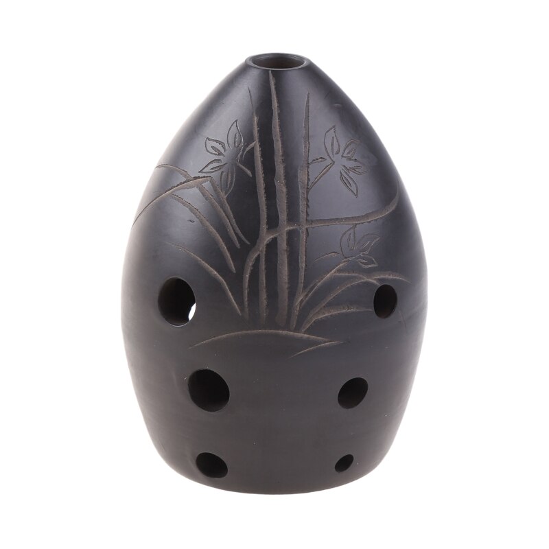 Xun-instrumento Musical de arcilla negra Ocarina para niños, 8 agujeros, para principiantes