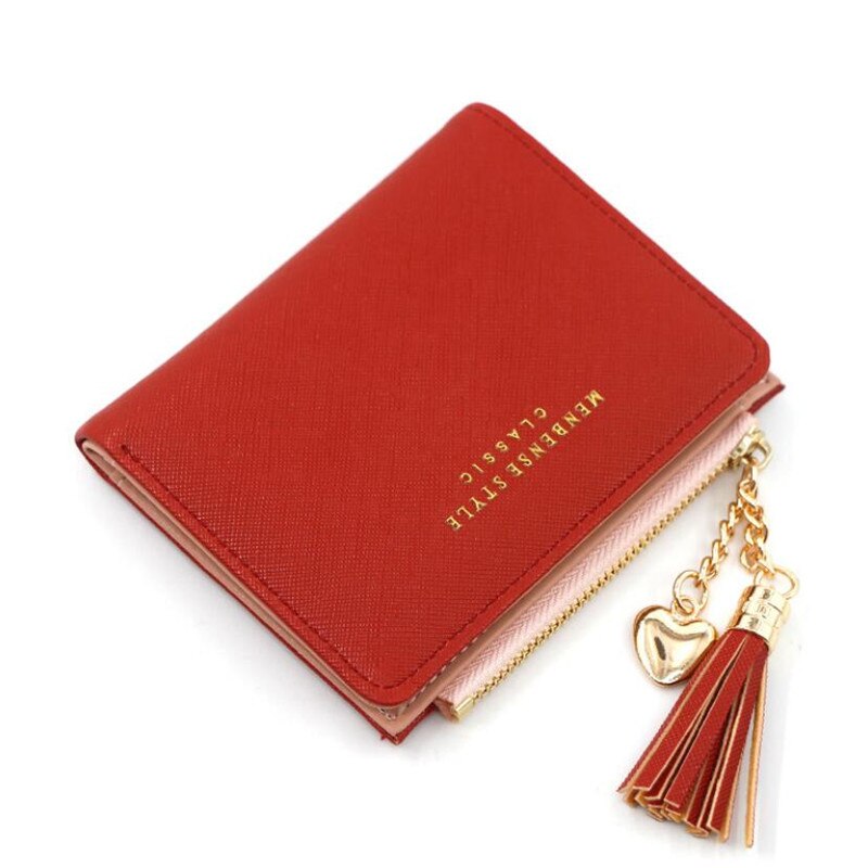 Kwastje Vrouwen Portemonnee Kleine Leuke Portemonnee Vrouwen Korte Lederen Vrouwen Portefeuilles Rits Portemonnees Portefeuillesubsidies Vrouwelijke Portemonnee Clutch