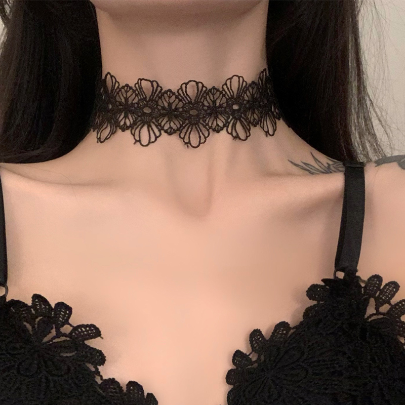 gotisch Klassische Charme Weißen Kragen Frauen Spitze Kragen Handgemachten Partei Samt Spitze Jahrgang Halsband Halskette Für Frauen Kragen: C1033