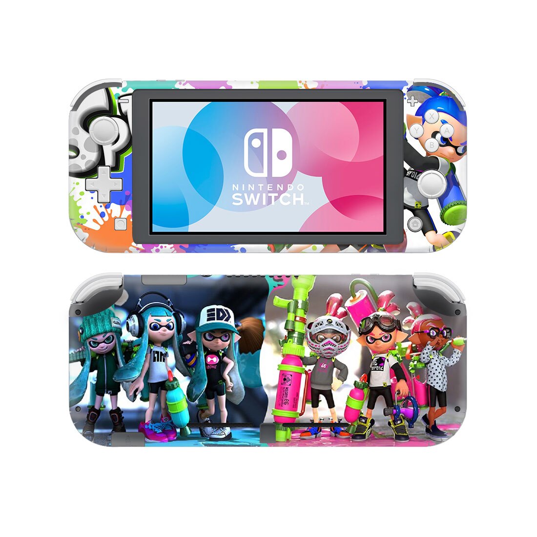 Splatoon-pegatina de piel de vinilo para Nintendo Switch Lite NSL, película protectora, cubierta, 13 estilos disponibles, 2 estilos: Style 2