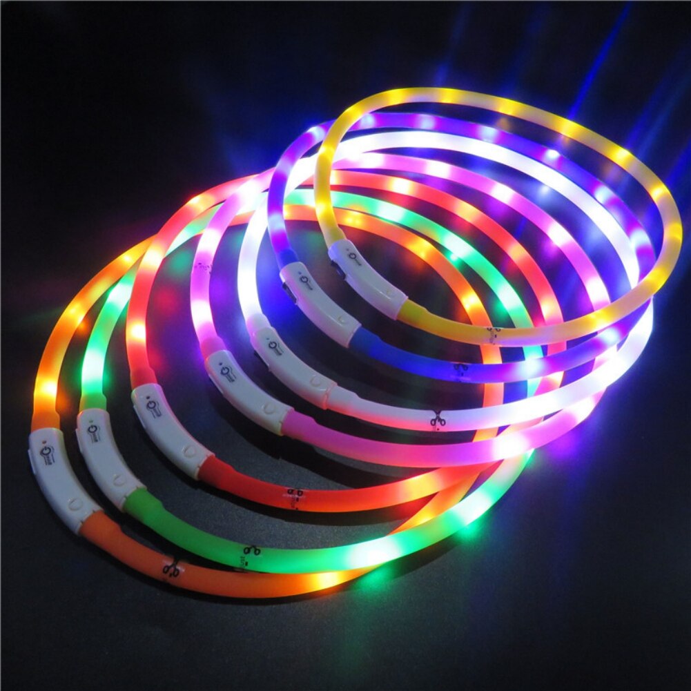 Pet Dog LED Collar USB Rechargeable Luminous Flashing Collar Pet Necklace Outdoor Glowing Walking Night Safety Accessories