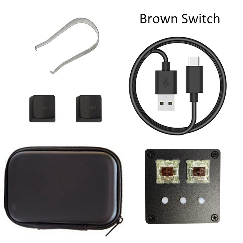 HFSECURITY DIY OSU! Keyboard V4 For Windows 5 Key Gaming Keyboard USB 2.0 RGB Cherry MX Mechanical Keyboard Swap keyboard: Brown switch osu set