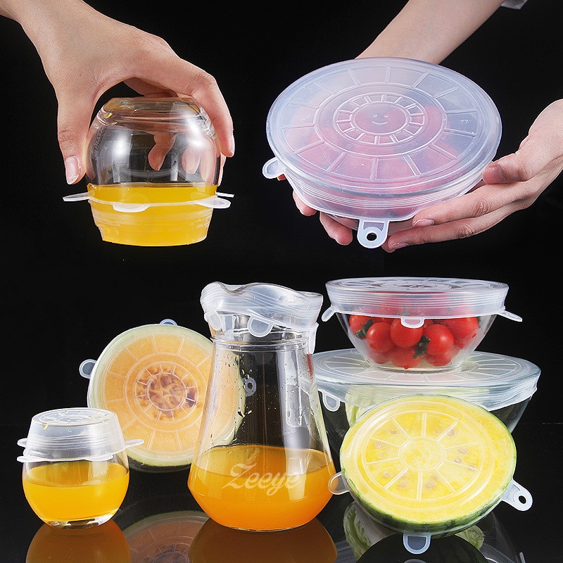 Keuken siliconen rekdeksels universele deksel siliconen kom pot deksel siliconen deksel pan koken voedsel vers deksel magnetron deksel