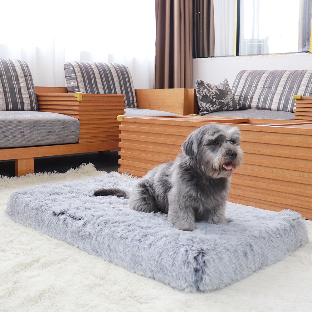 Traversin en peluche rectangulaire pour animaux de compagnie, coussin à mémoire de forme, orthopédique, luxueux, Anti-anxiété, pour lit de chien