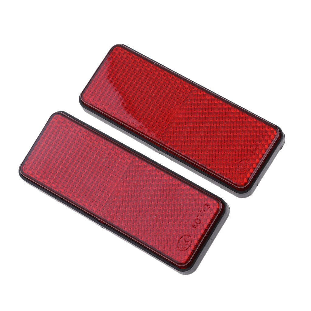 Red Rectangle Reflectors Universal For Motorcycle ATV Dirt Bike Scooter