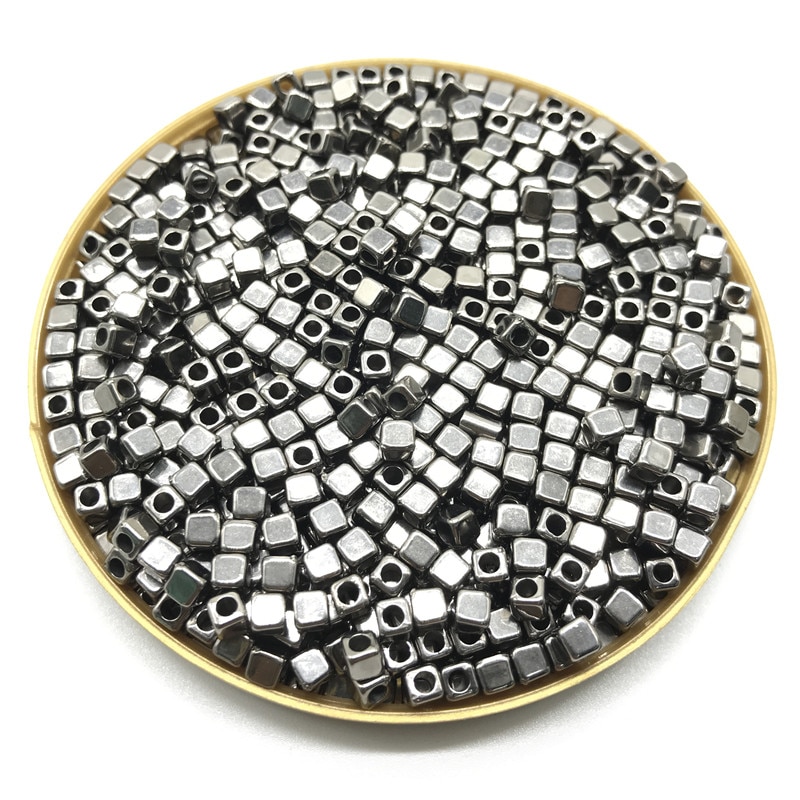 200Pcs 4mm Acryl Plated CCB Vierkante Zaad Ruimte Kralen voor Sieraden Maken DIY Armband Kettingen: 03