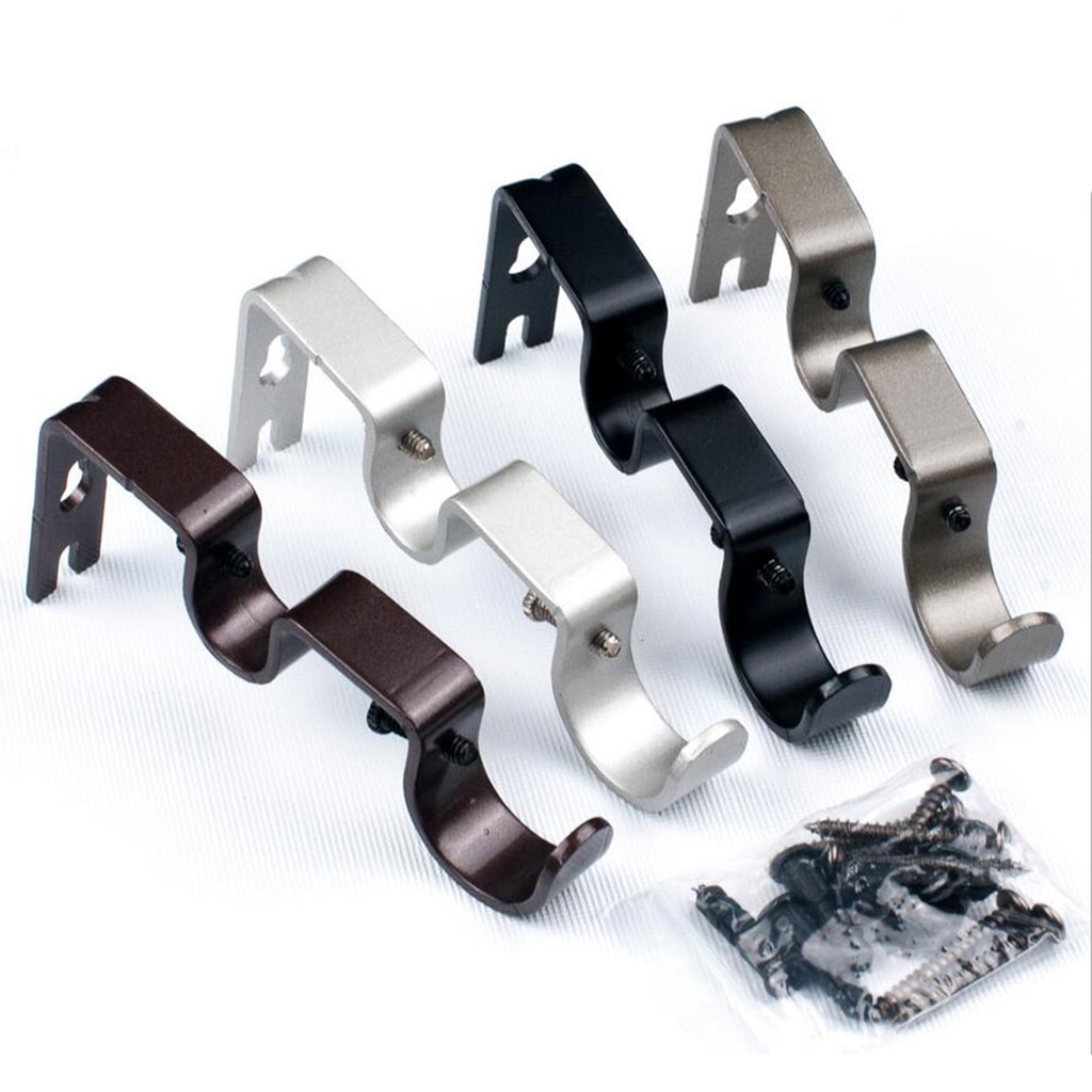 Sæt  of 3 justerbare metal gardiner dobbelt gardin stang beslag holder til 1 og 5/8 tommer stang, robust stål