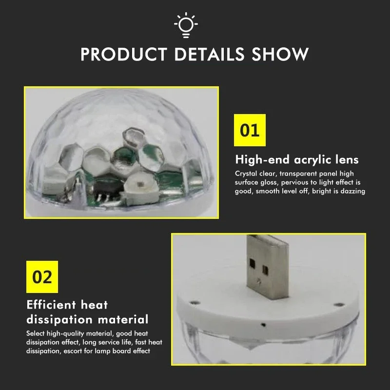 USB-licht Auto-interieurverlichting Mini LED Sfeerlicht Neon Kleurrijk licht RGB-projectielamp Draagbare DJ Disco-podiumlicht