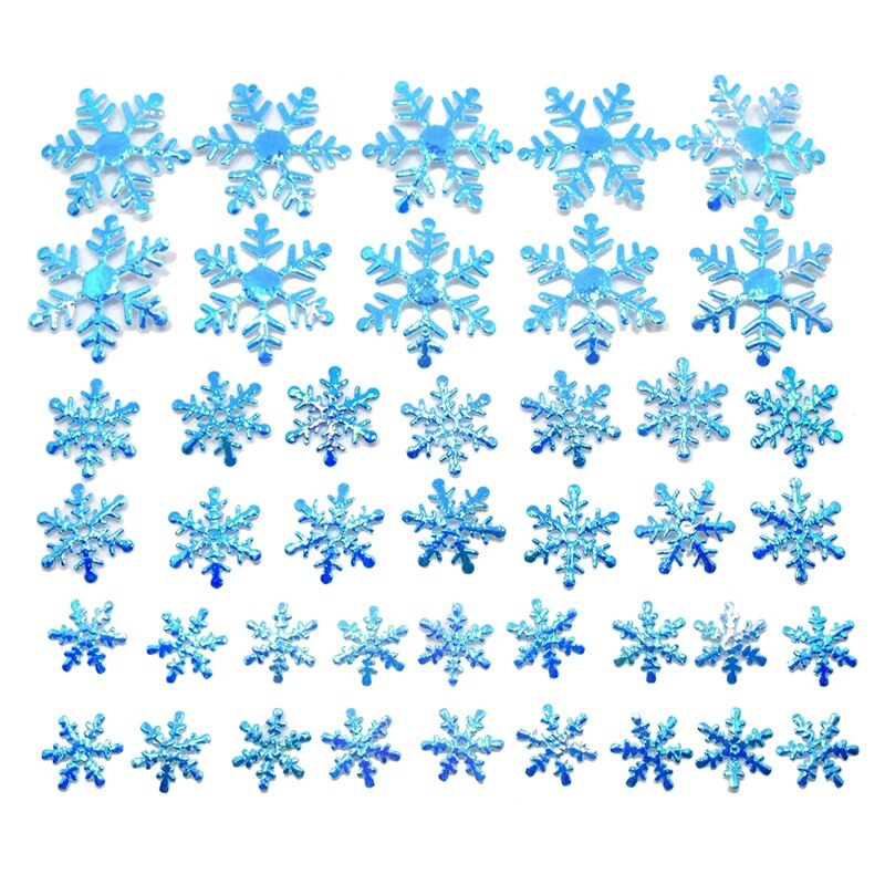 800 Stuks Herbruikbare Sneeuwvlokken Confetti Voor Kerst Bruiloft Verjaardag Party Decoraties Levert, Blauw