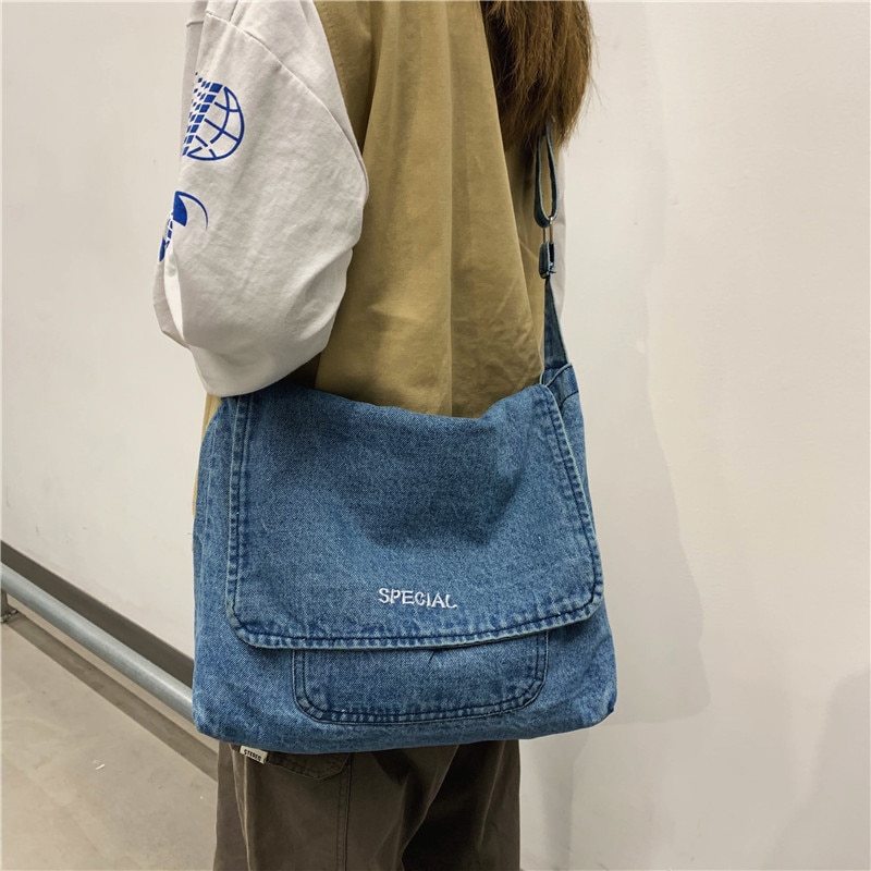 Mochilas escolares de para mujer , Bandolera vaquera para mujer, bolsa cruzada de gran capacidad para mujer, Bandolera