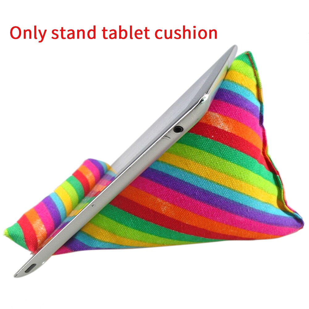 Mobiele telefoon regenboog streep boekensteun ondersteuning kussen universeel thuiskantoor schuim draagbare leescanvas tablet kussenhouder