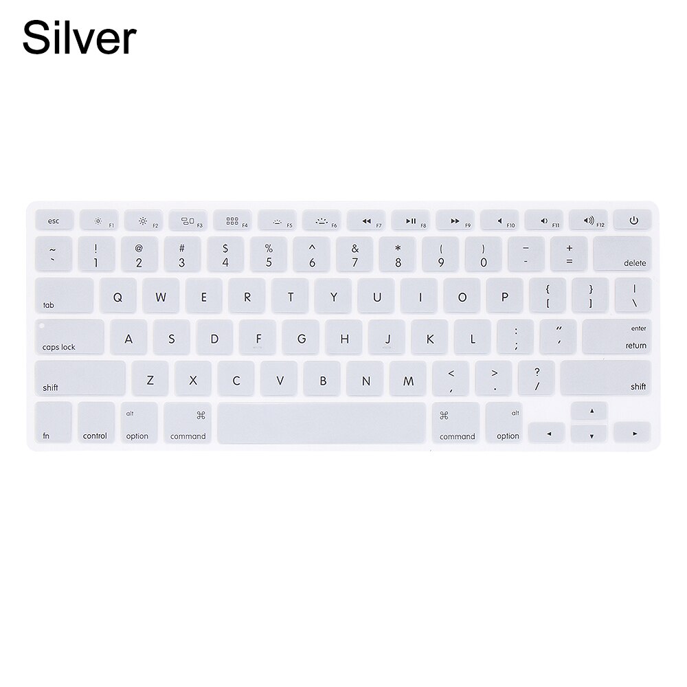 Silikonowa obudowa klawiatury miękki ochraniacz cukierkowe kolory dla Apple Macbook Pro Air 13 "15" 17 "akcesoria do laptopa: silver