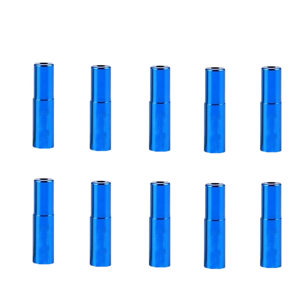 10pcs/lot Bicycle Cable Cap Aluminum Alloy 4mm 5mm MTB Mountain Road Bike Shift Brake Cable Ends Line Cap Wire Tube plugs: blue(5mm)