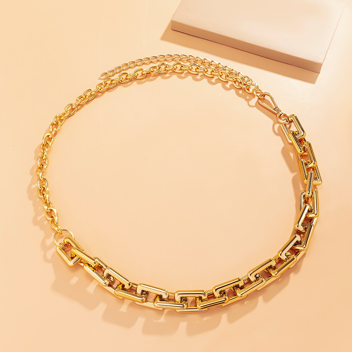 SHIXIN CCB Material Thick Link Chain Belt Female Chunky Belly Waist Chain Body Jewelry Waist Belts for Women Accessories