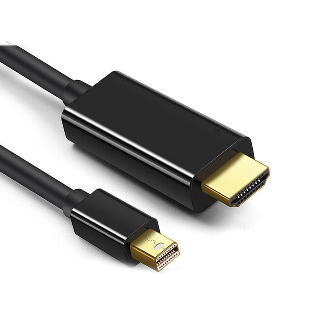 1.8M Mini DP Display Port Thunderbolt 2 to HDMI-compatible Cable Adapter For MacBook Pro iMac mini Gold Plated: black