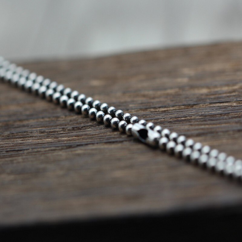 BOCAI-collar de plata pura s925 auténtica para mujer, cadena de suéter, cuentas redondas de 3mm ~ 4mm ~ 5mm, collar para hombre y mujer