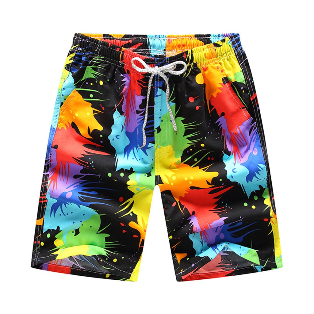 Mænd boardshorts sommer badetøj herre badebukser hurtigtørrende strand shorts farverige 3d print mænds badedragter badedragt # py: L