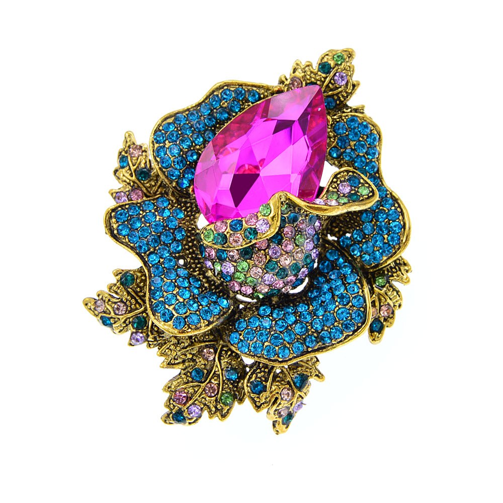 CINDY XIANG strass grande fleur broches pour femmes hiver manteau broche broche accessoires de: rose