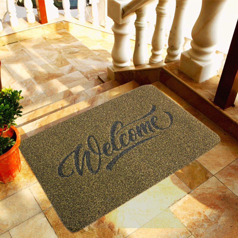 Felpudo de comercio exterior cruzado, felpudo para puerta de entrada, raspado de barro, frotamiento de suelo, almohadilla para pie, tapete para puerta de entrada, Alfombra de recibidor, tapete para puerta: Gold welcome / 50 cm x 80 cm
