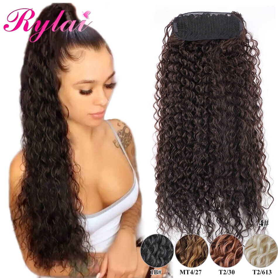 Ponytail Extensions With Clip In Hair Extensions Synthetic Drawstring Ponytail For Women Pony Tail Hair Extensions By RYLAI: #4