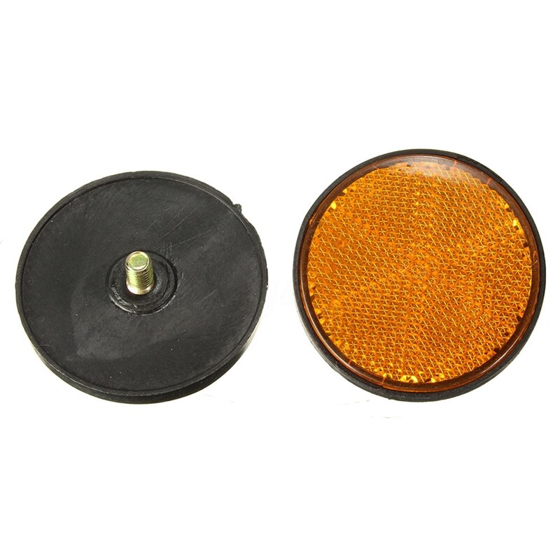 2 pièces 2 pouces rond rouge et Orange réflecteurs universels pour moto vtt vélo Dirt Bike