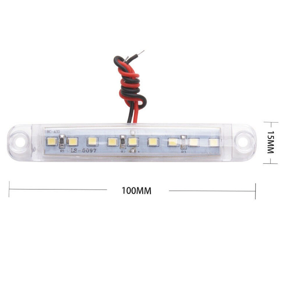 10 st vit bil yttre ljus 24v 9 smd led auto bil buss lastbil vagnar sidomarkör blinkers släpvagn ljus bakre sidoljus
