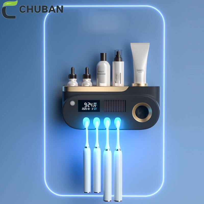 CHUBAN inteligentny uchwyt na szczoteczki robić zębów sterylizator naścienny dezynfekcja UV szczoteczka robić dezynfekcji uchwyt doprowadziło wyświetlany C184