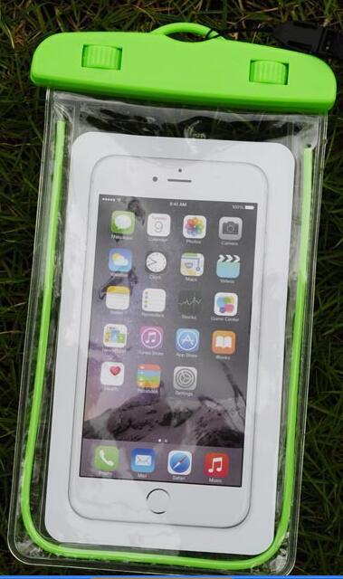 Funda Universal impermeable para teléfono móvil, carcasa de PVC transparente sellada bajo el agua para natación, para iPhone 8, samsung S9: green