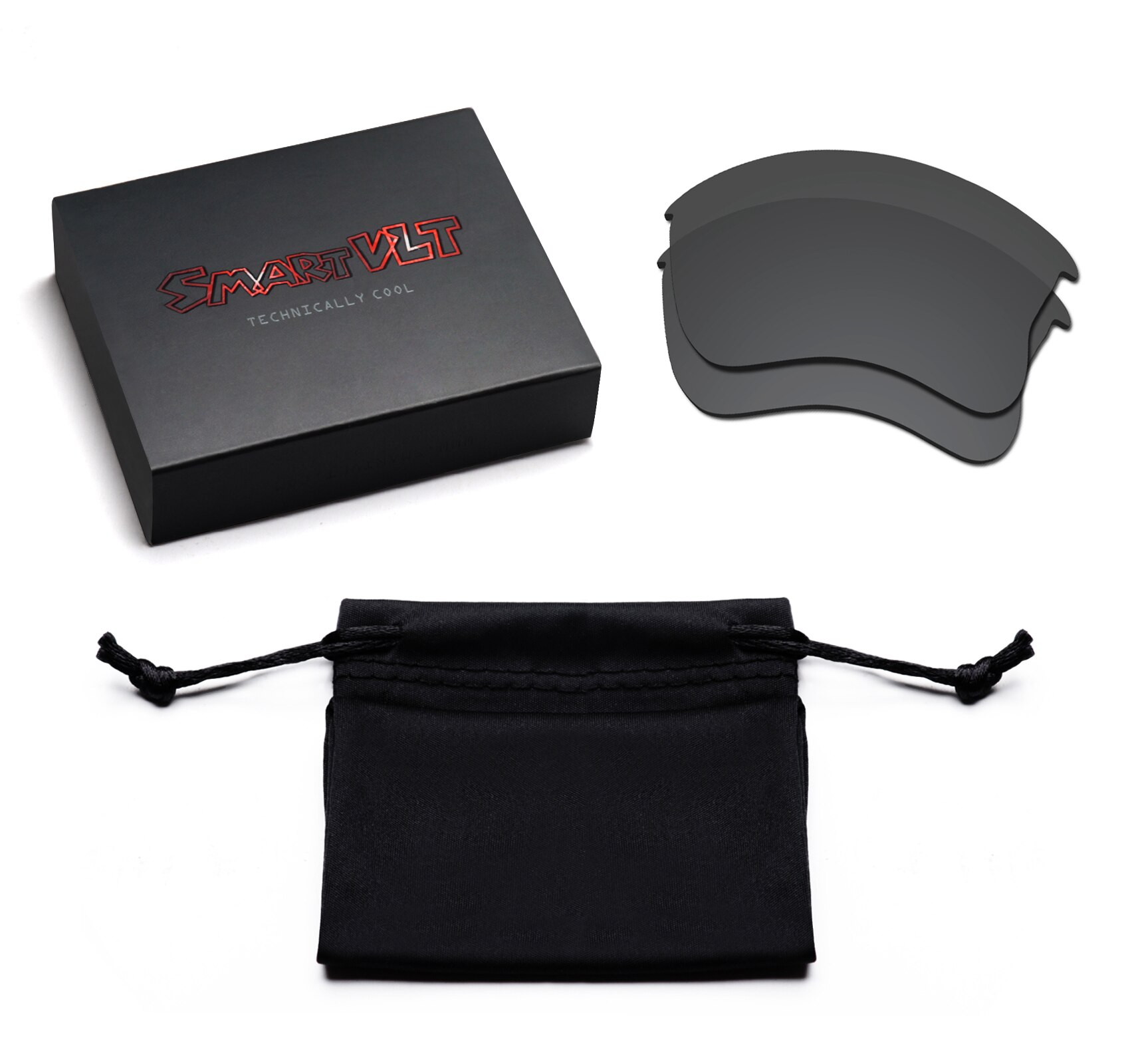 Smartvlt polarizado óculos de sol lentes de substituição para oakley flak jacket xlj-stealth preto