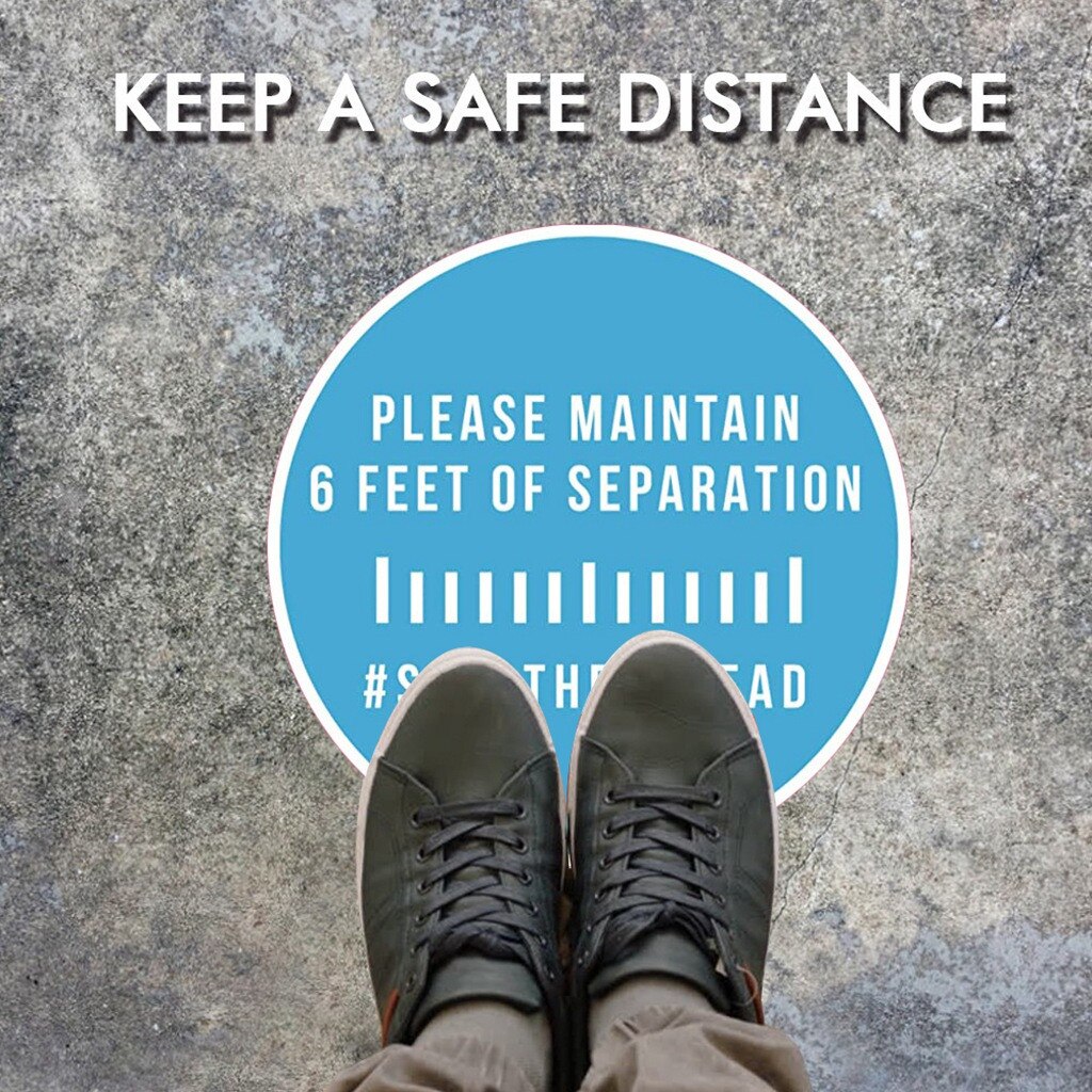 Ground Sign Please Keep Wait Here Stand Here Keep 6ft in Between Distance Marker Floor Distance Markers Public Sticker Z0505
