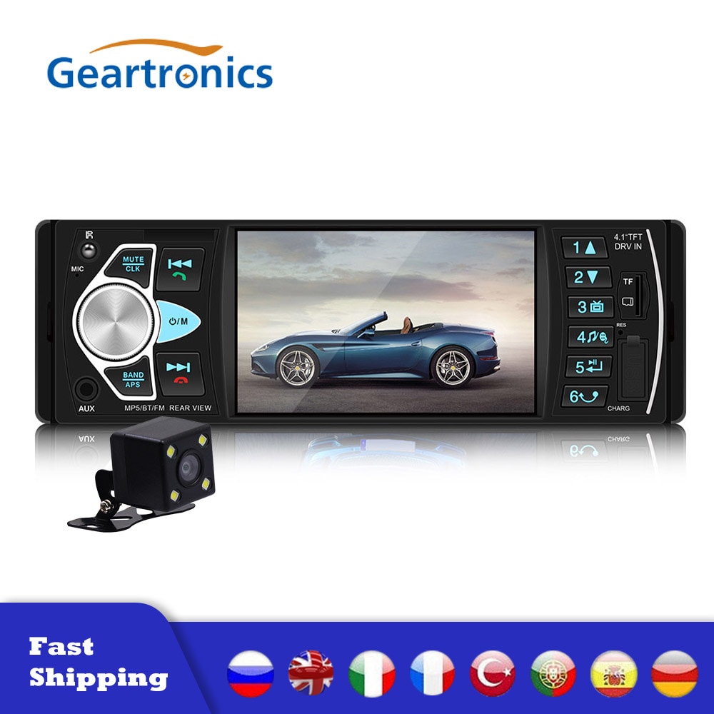 Autoradio stéréo 4.1 "HD, grand écran 4022D, Bluetooth, mains-libres, Bluetooth, lecteur électronique MP5, noir, pour voiture
