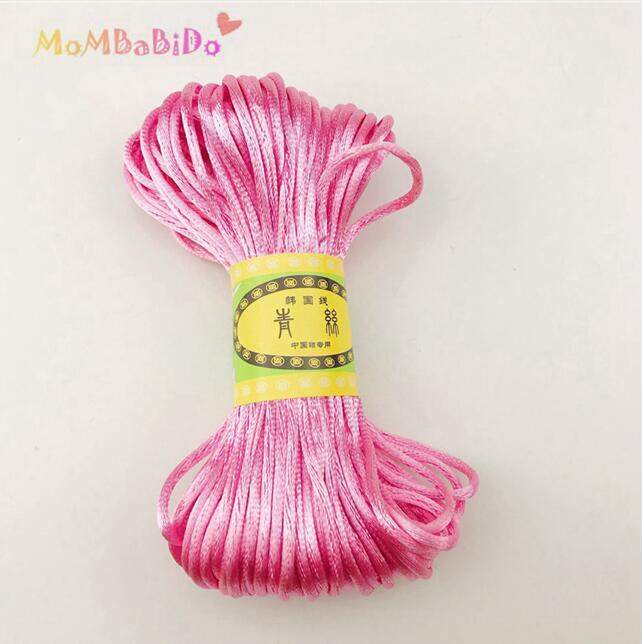 1Mm Satijn Cords 20 M/partij Diy String Nylon Touw Medeplichtige & Bevindingen Baby Silicone Tandjes Bead Ketting Sieraden Cord: 13