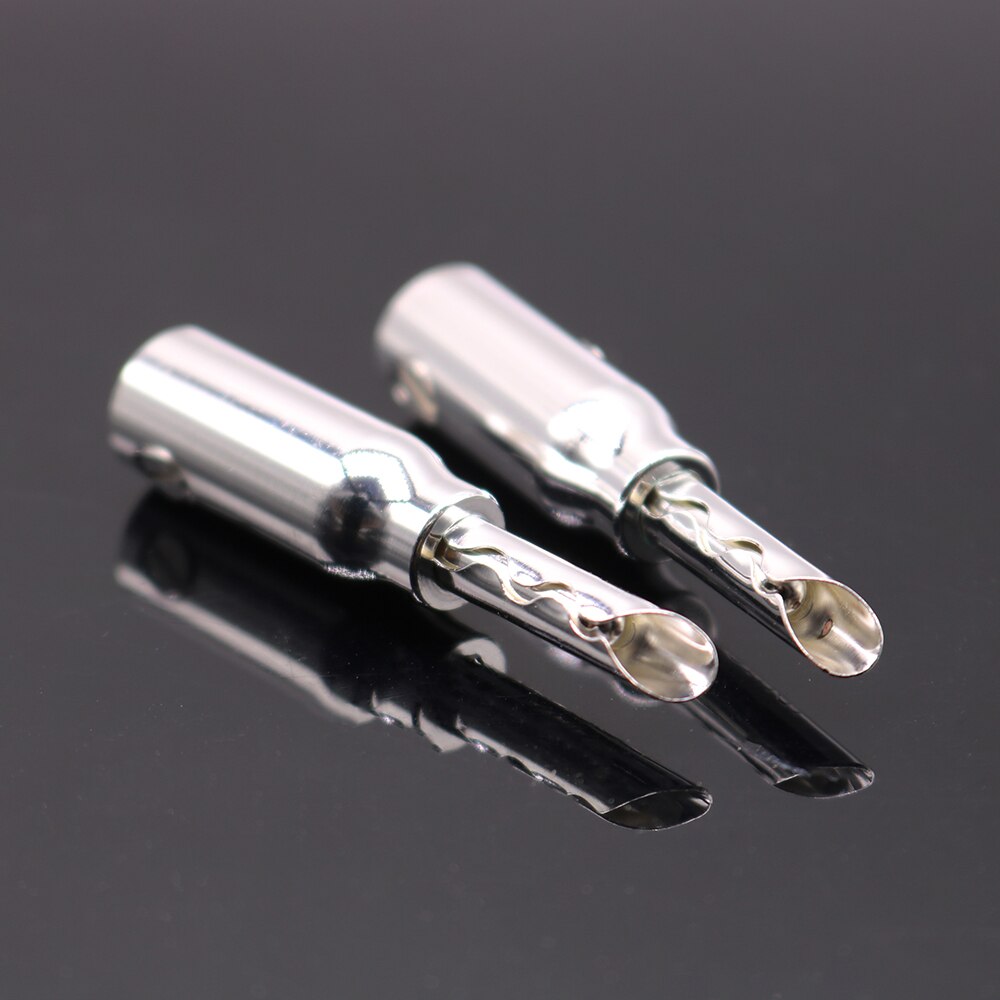 Yivosound diy alto-falante de alta fidelidade cabo chapeamento prata banana conector plug