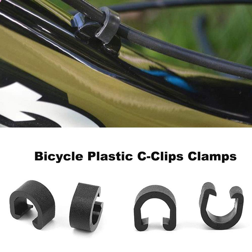 20-100pcs Plastic Bicycle Cable Clamps C Clips Housing Hose Guide for Brake Derailleur Shifter Frame Buckle for MTB Bike Road