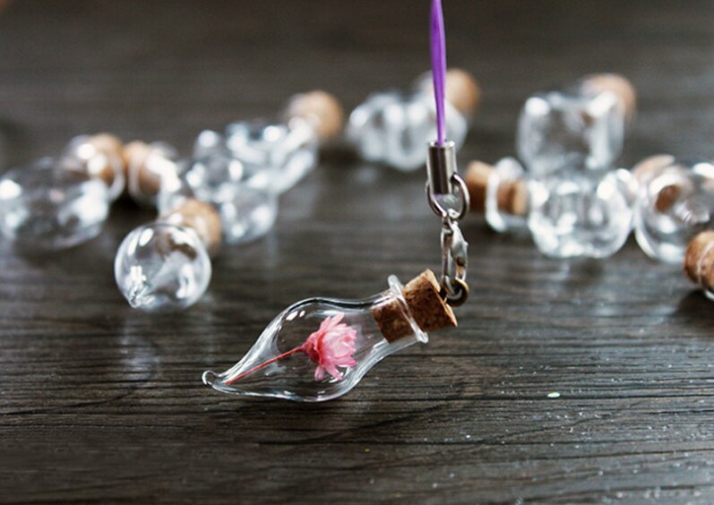 5 pièces bricolage pendentifs bouchon de liège flacon de stockage Mini verre bouteilles de liège vides échantillons pots souhaitant bouteille de mariage décoration de la maison